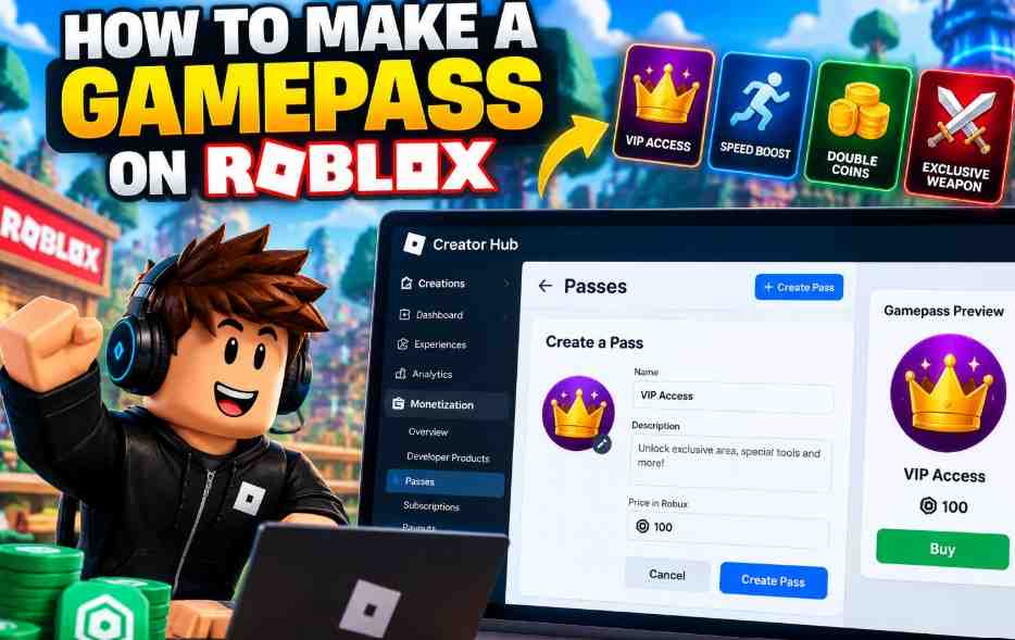 How to Make a Gamepass on Roblox
